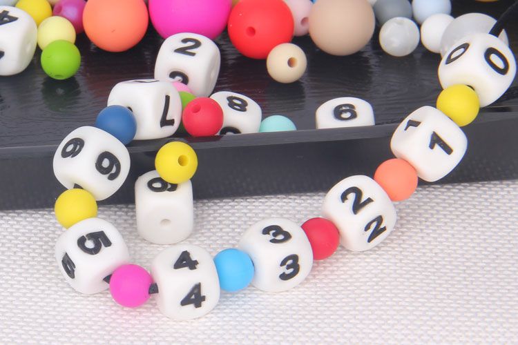 silicone Arabic numerals beads