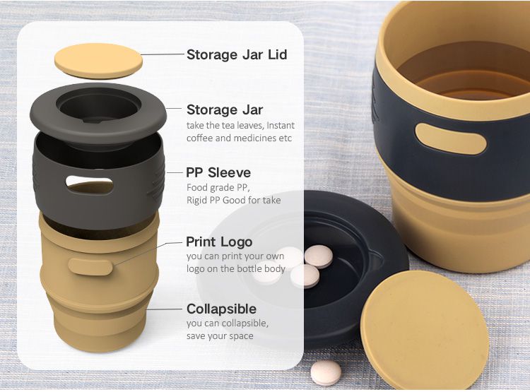 Silicone Cups with storage jar