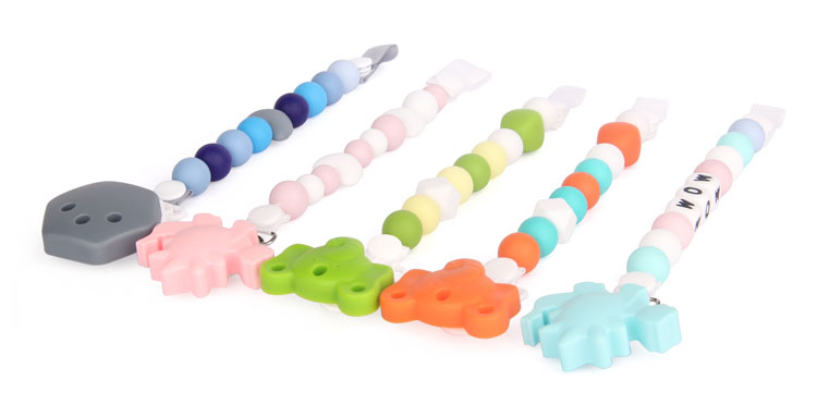 Silicone pacifier clips