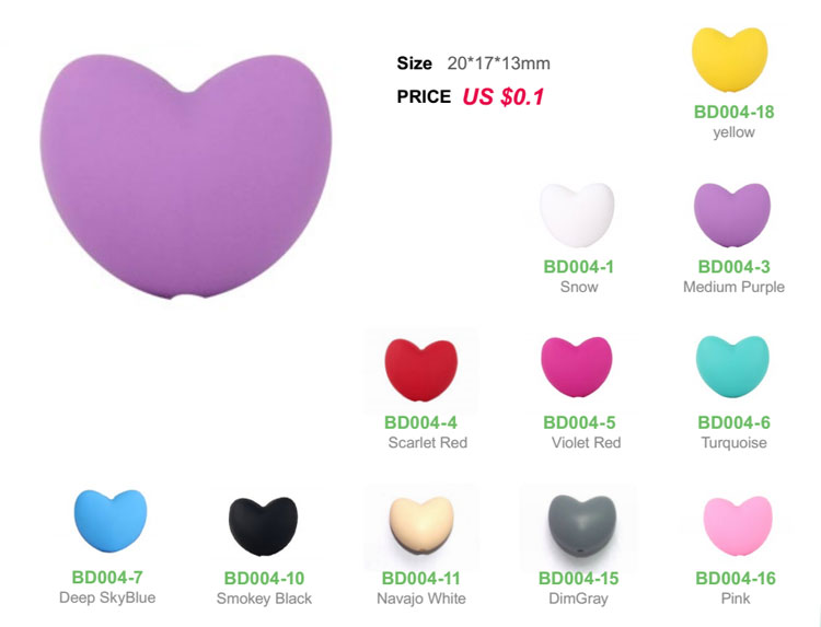 Loose silicone teething beads