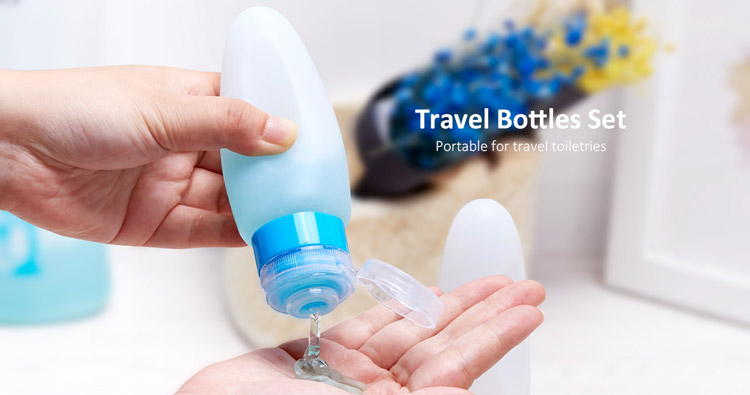 Silicone travel bottle set australia TSA approved travel shampoo bottles