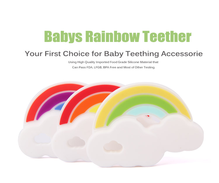 Safe Silicone Teethers Wholesale australia - rainbow teether