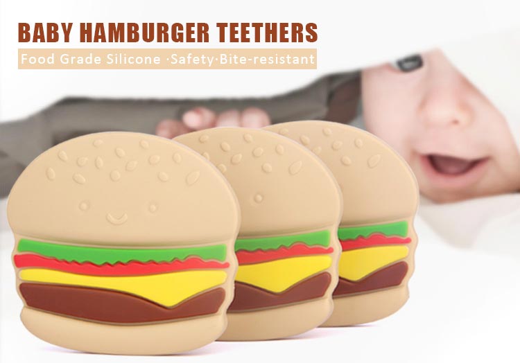 Silicone food teether hamburger