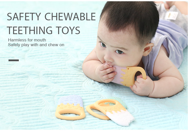 Silicone teether wholesale - ice cream baby teething toys