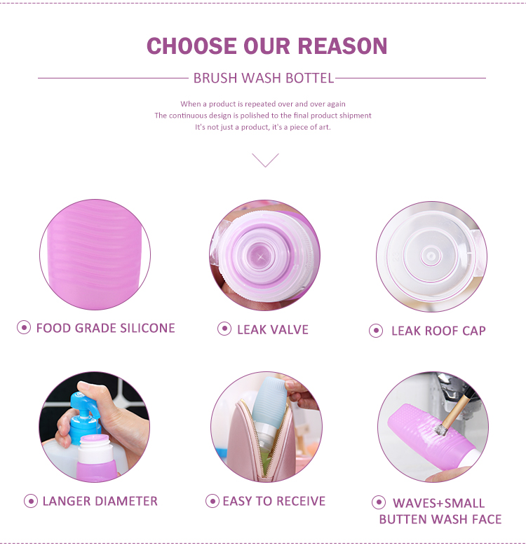 Multi-function travel bottle with Makeup brush wash pad