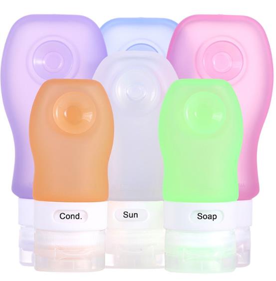 Various size silicone travel bottles