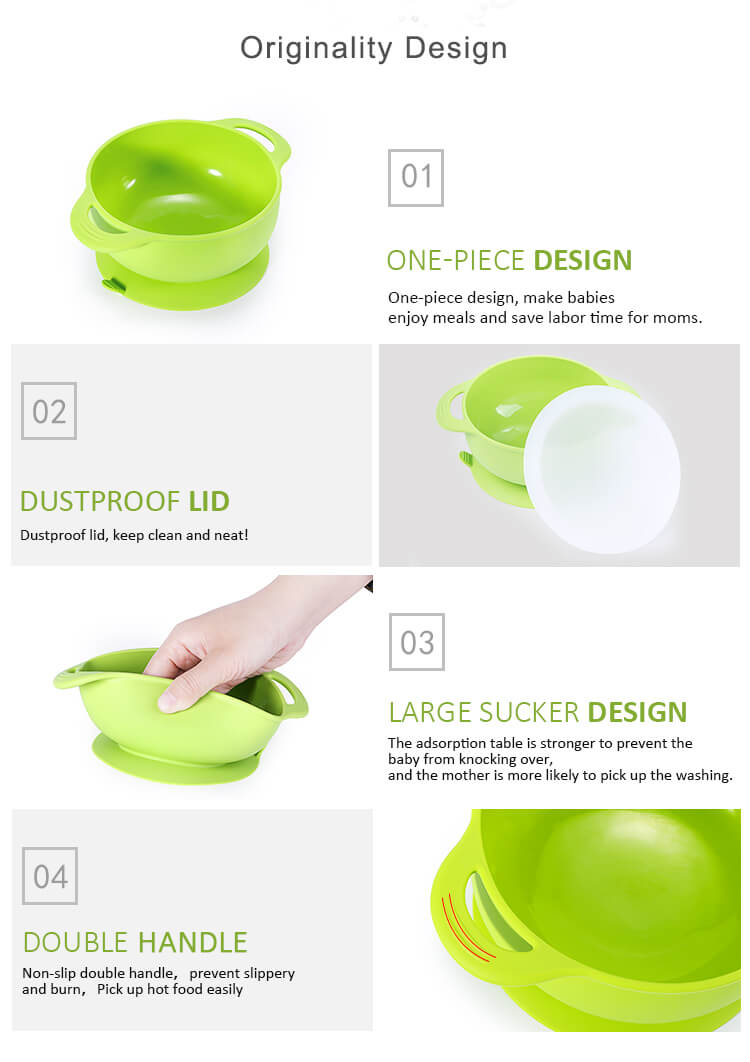 Children Silicone Bowl with Super Suction
