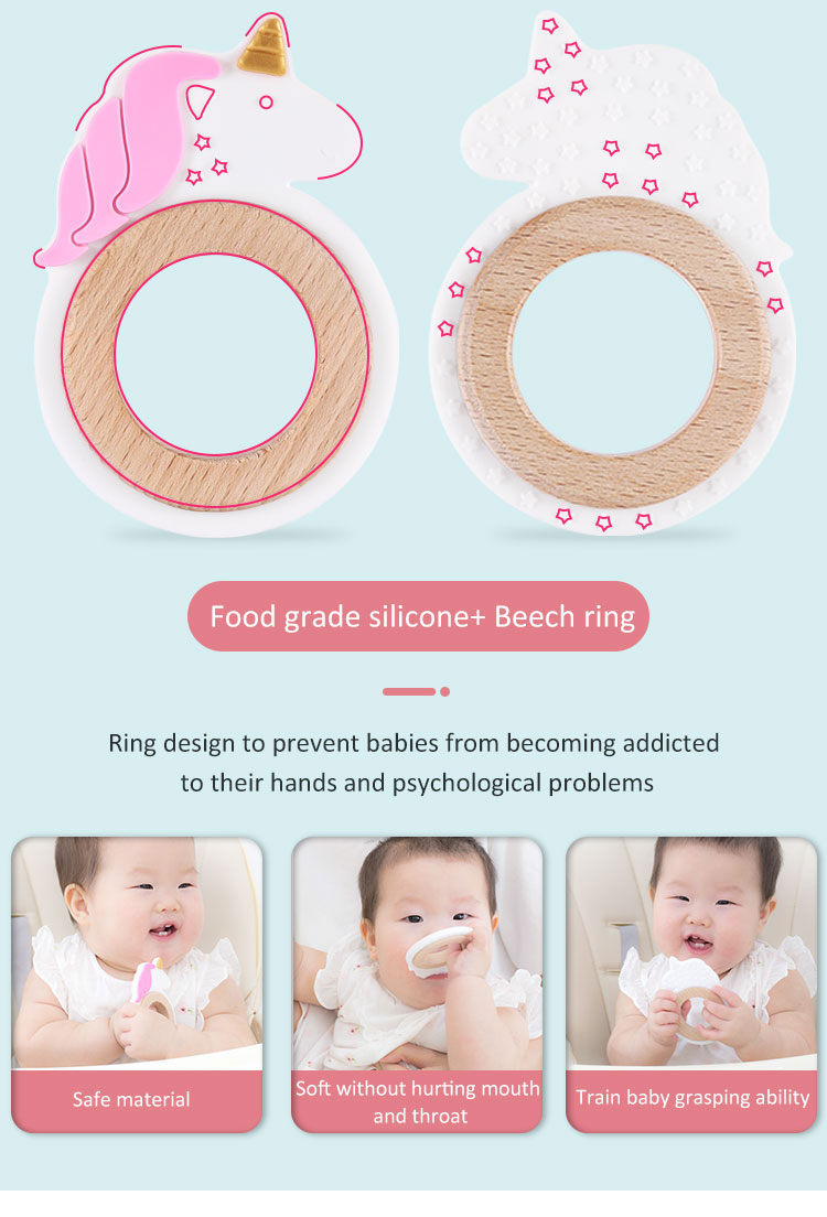 Diy Teethers bpa free - Custom Silicone and Wood Teether for Baby