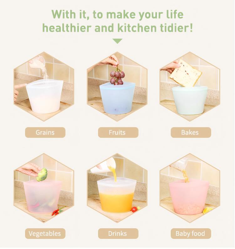 silicone reusable food baggies
