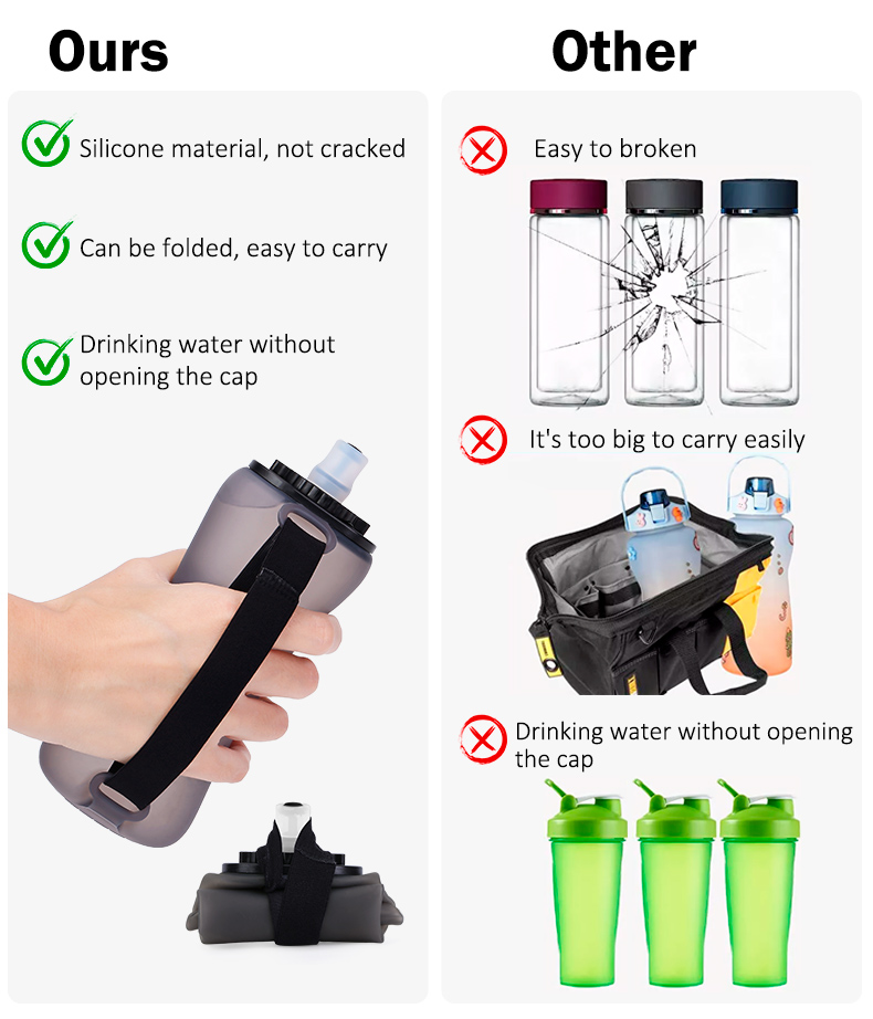 Our Silicone Handheld Sports Bottle