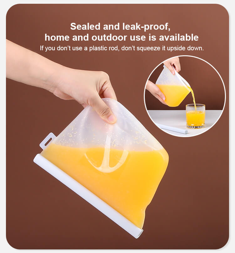 Leak proof silicone bag