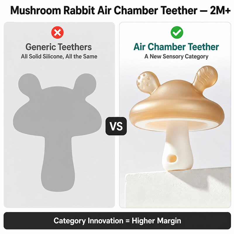 lightweight 28g silicone teether for babies