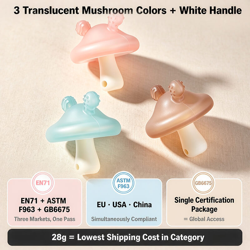 mushroom rabbit air chamber teether