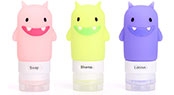 Refillable travel silicone bottle set