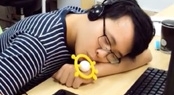 Office funny video big baby chewing silicone teether