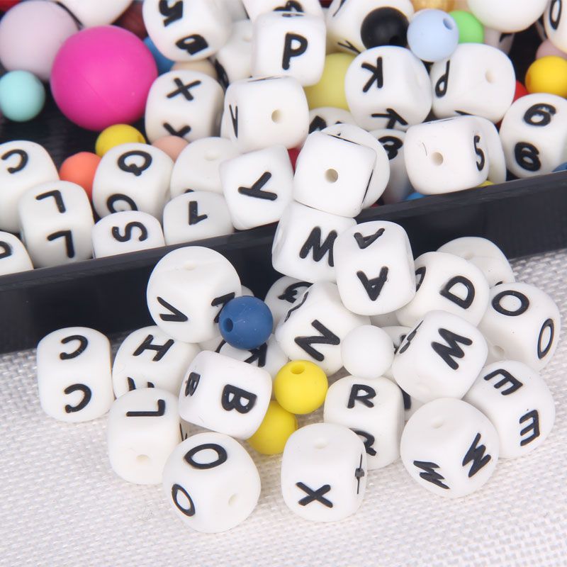 silicone letter beads