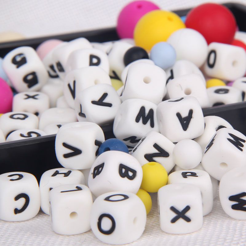 silicone alphabet beads