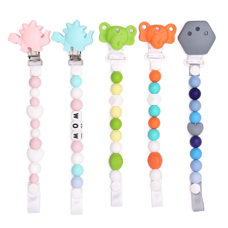 Dummy Clips Baby Teeth Chain Holder Kit Pacifier Teething Strap Silicone Beads