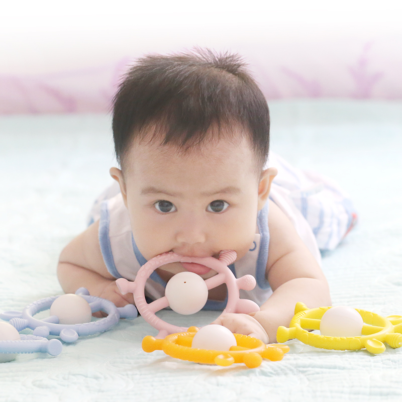 Silicone baby sales rattle