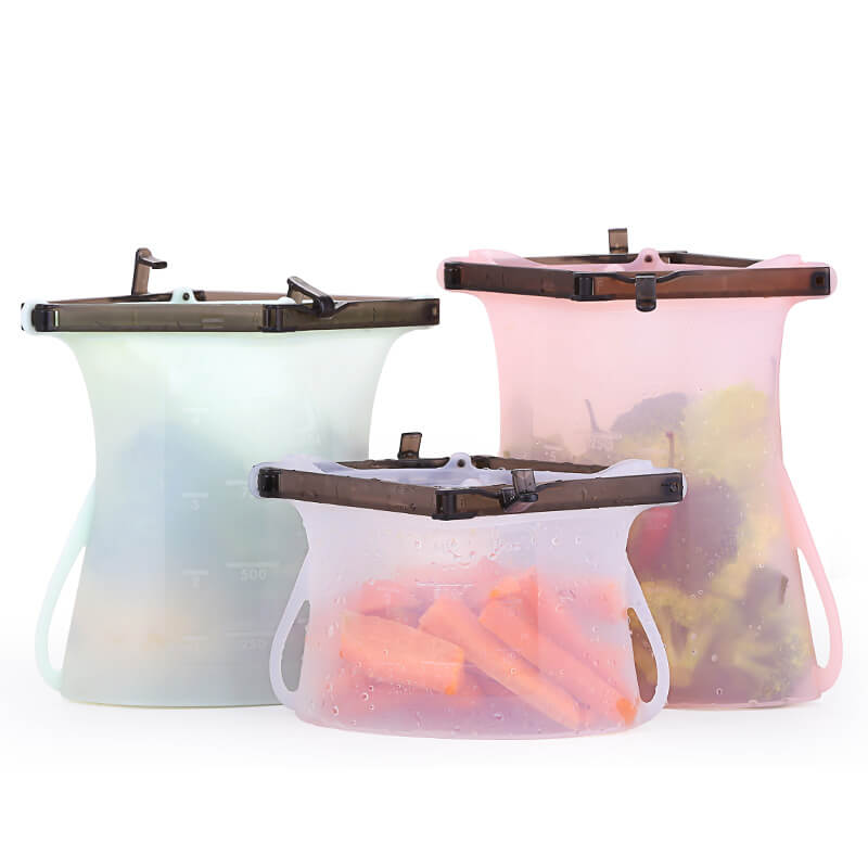 1000ml Multifunction Silicone Fresh Bag With Scale Food Bag Fresh