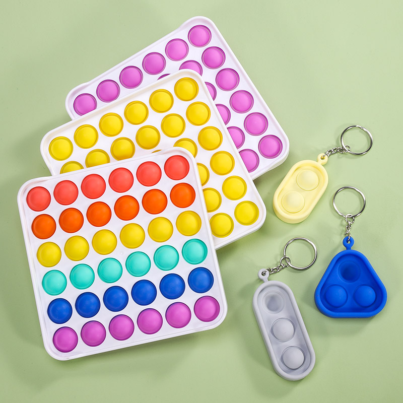Kikmio Pop Fidget Toys Set of 2 Rainbow Push Pop Bubble Fidget Sensory Toys Fidget Pack Stress Reliever Toys Fidget Toy Squeeze Sensory Toy for Autism Special Needs 