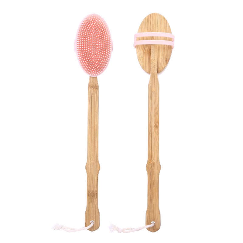 Bamboo Long Handle Silicone Bath Brush