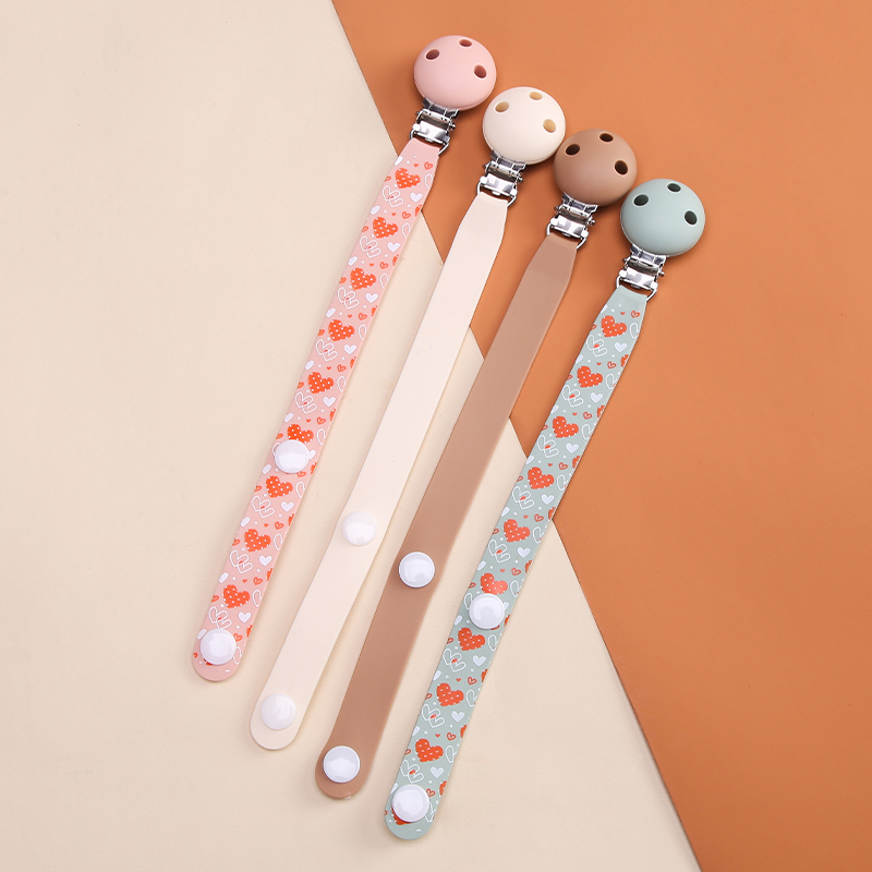 Silicone Wrapped Fabric Pacifier Chain