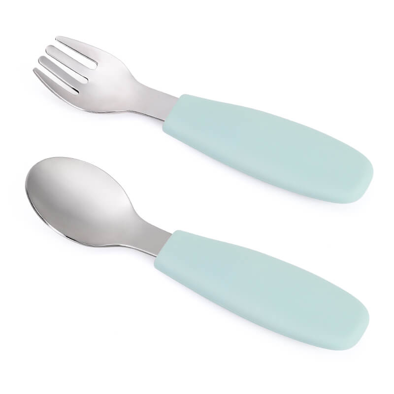 Silicone Stainless Steel Infant  Serving Spoons