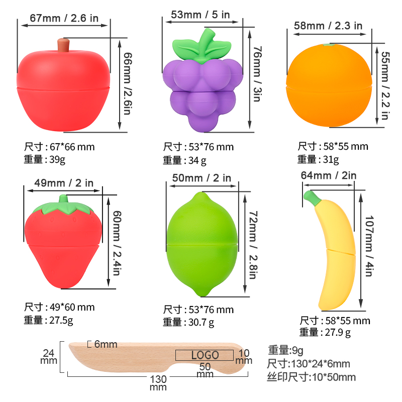 Silicone Fruit Cutting Toy Wholesale