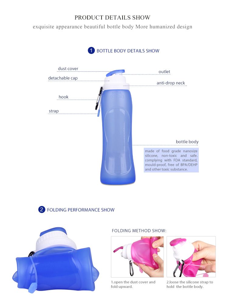 silicone foldable water bottle