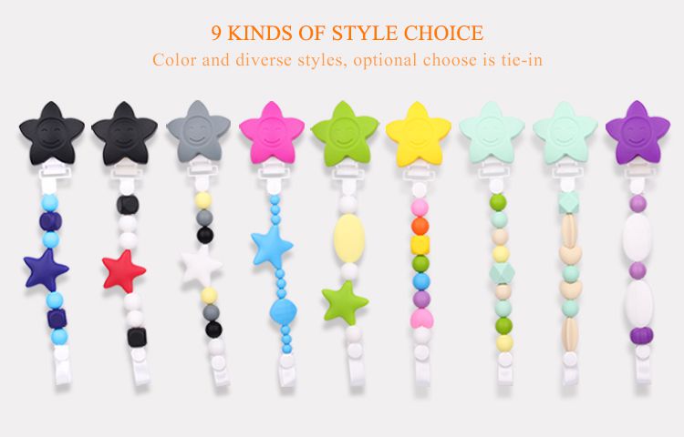 Bead Teether Silicone Pacifier Clips Personalized Wholesale