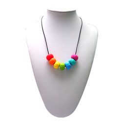 pumpkin Rainbow teething necklace