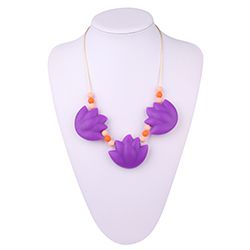 silicone Lotus flower beads necklace FK043