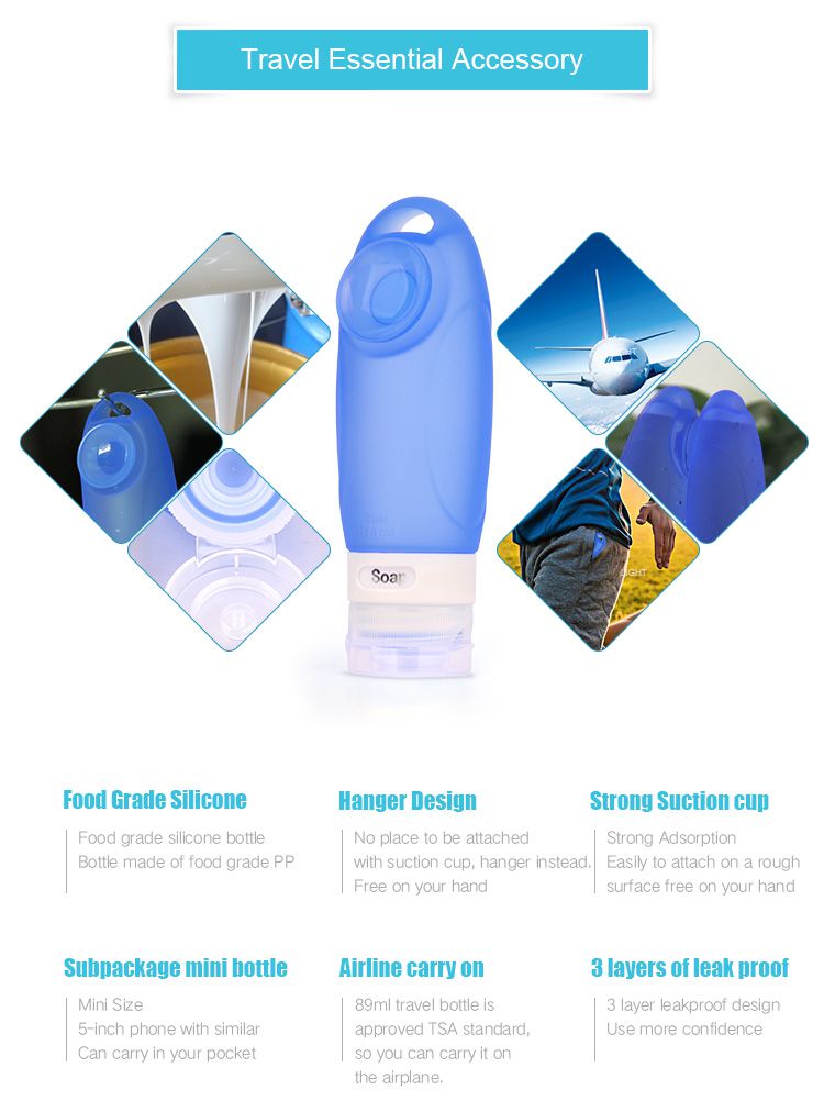 silicone travel bottle set