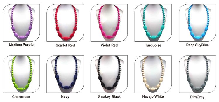 Silicone teething necklace colorful