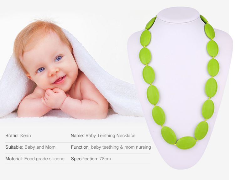 100% child-safe silicone teething necklace for mom