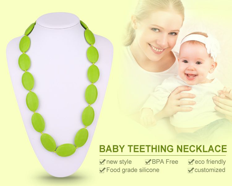 Silicone teething necklace for mom are perfect baby teething product