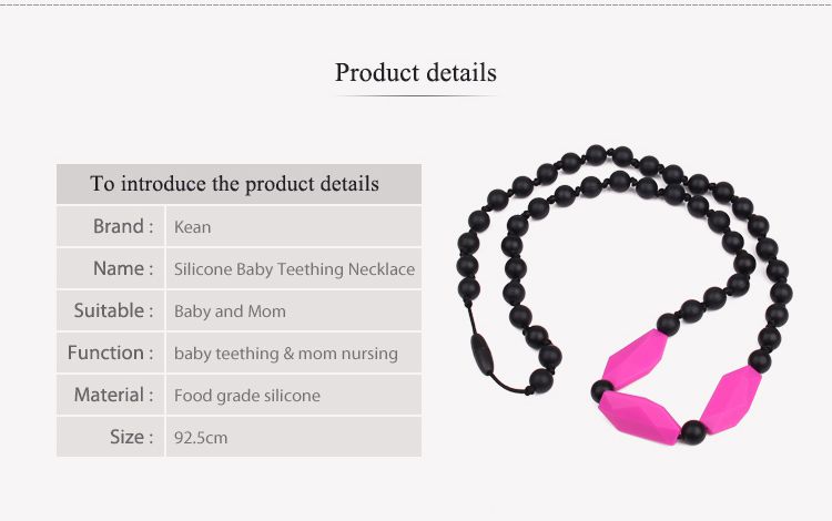 Silicone baby teething necklace
