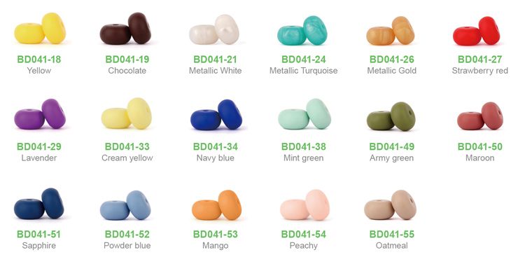 Silicone beads, wooden beads for DIY necklace