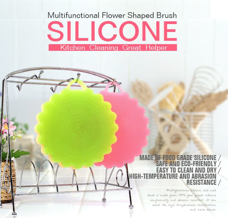 Silicone brush for dish washing, kitchen wash tool pot/pan/dish bowl