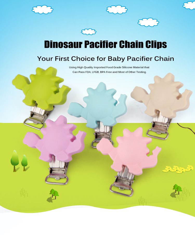 Silicone Pacifier Clip,100% Food-Grade Silicone clip for baby pacifier