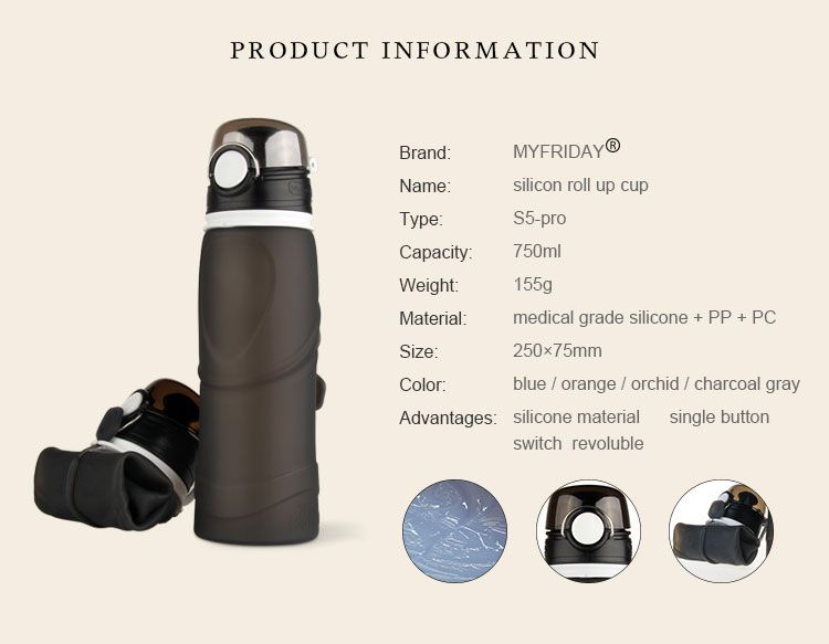 BPA Free Sports foldable water bottle