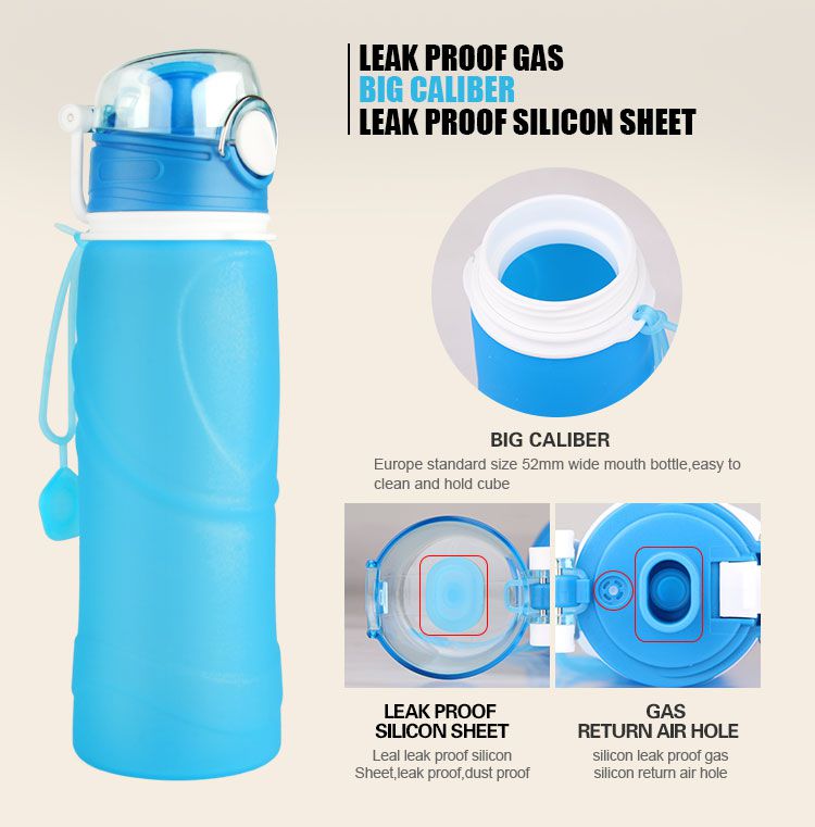 Reusable foldable water bottle BPA Free