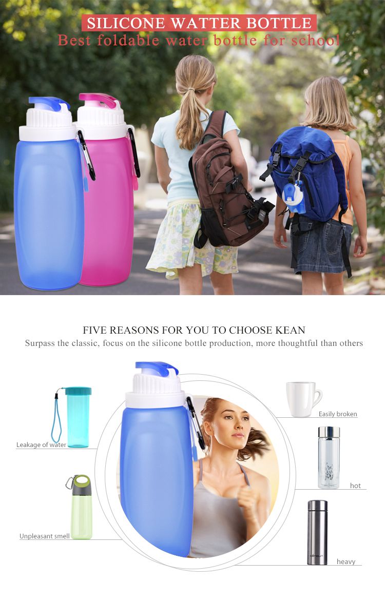 kids foldable water bottle for school, bpa free and safty for drinking