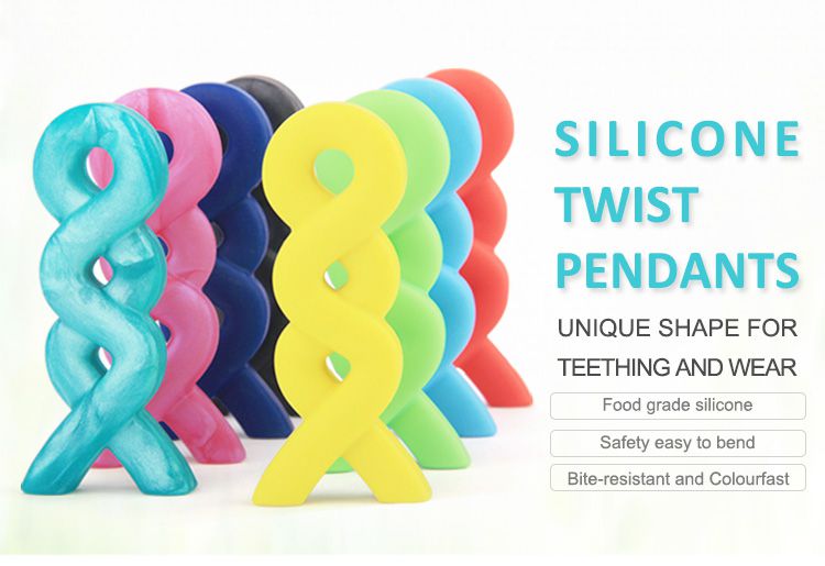 Teething pendant for mom, Food grade Silicone Swirl Shape pendant