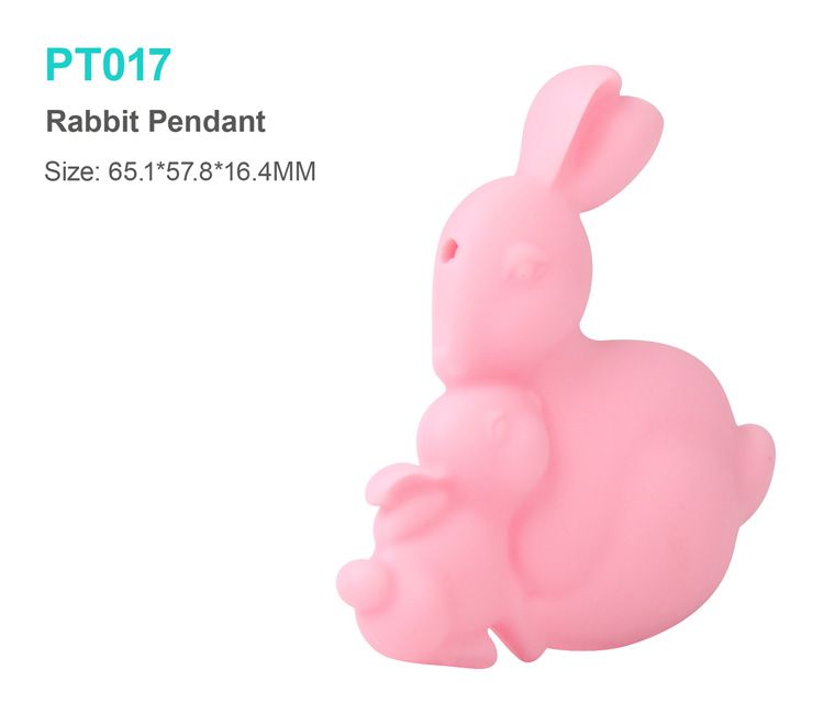 Silicone teething bling pendant wholesale, The rabbit pendant for baby
