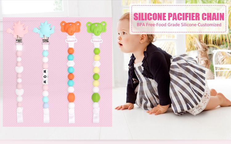 Custom pacifier clips, bpa free cute pacifier clips for baby