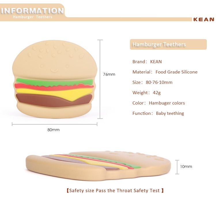 Silicone baby chew toys hamburger