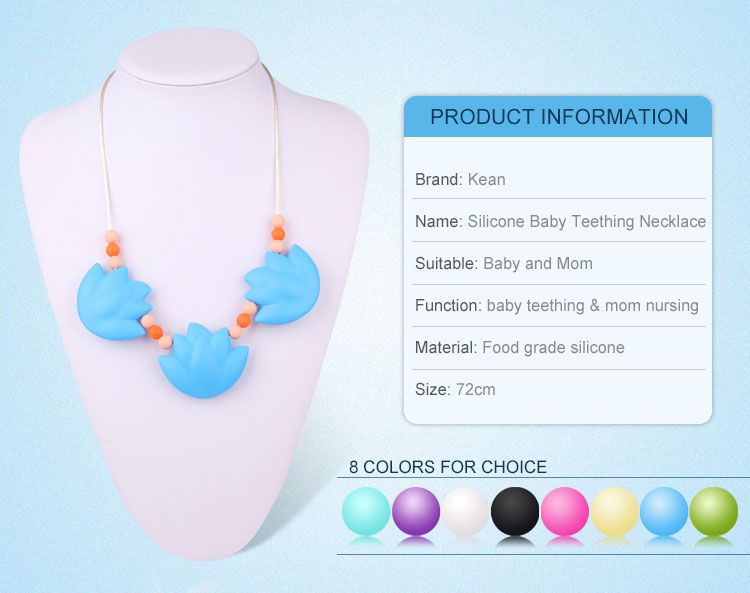 silicone baby necklace for mom wear