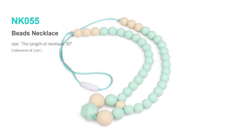 Silicone teething bead necklace for mom, hexagon beads necklace